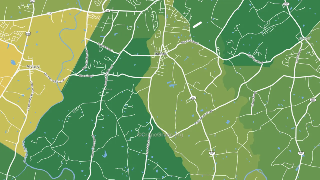 28163, NC Map of Vehicle Theft Rates