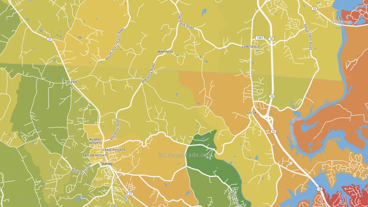 28164, NC Map of Vehicle Theft Rates