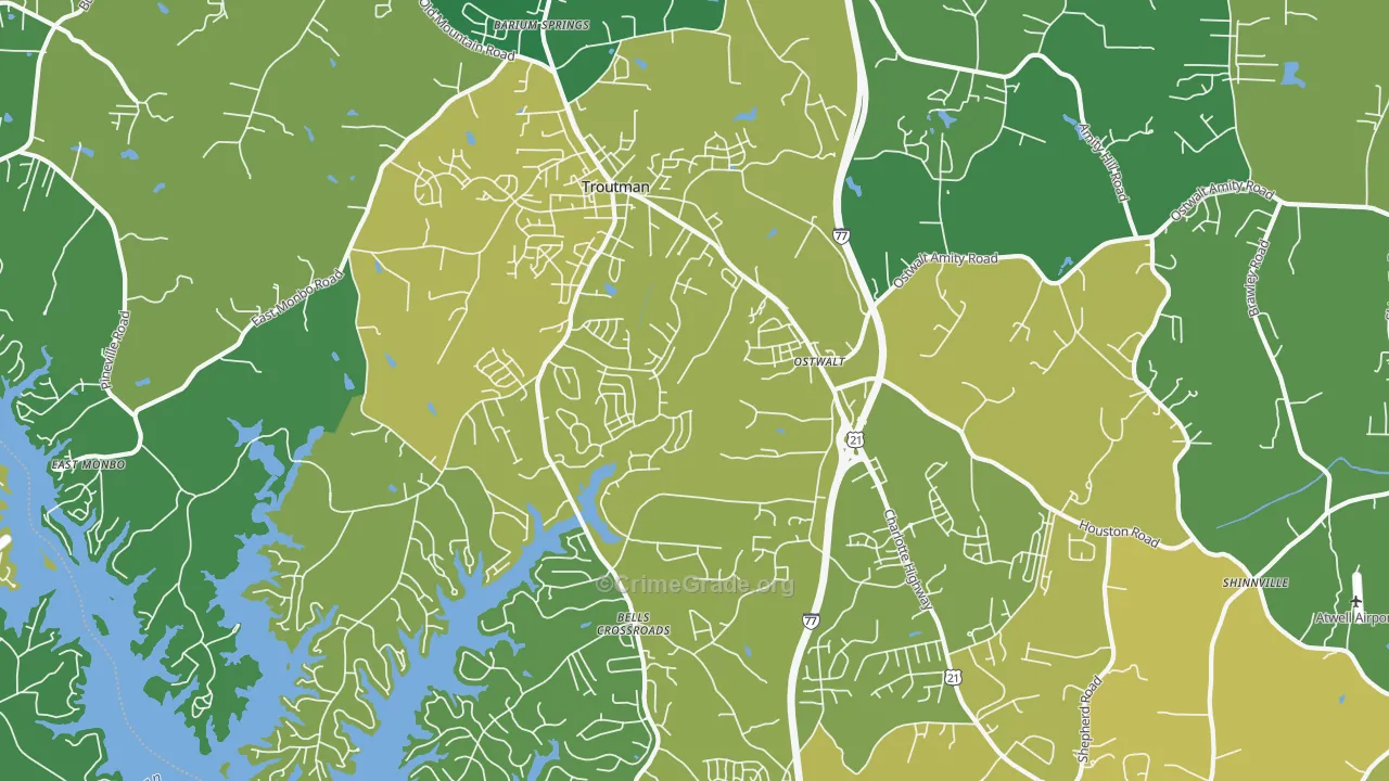 28166, NC Map of Vehicle Theft Rates
