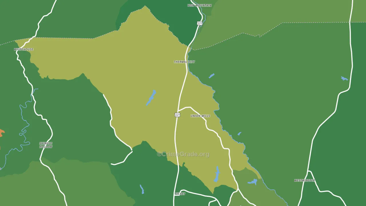 28167, NC Map of Vehicle Theft Rates