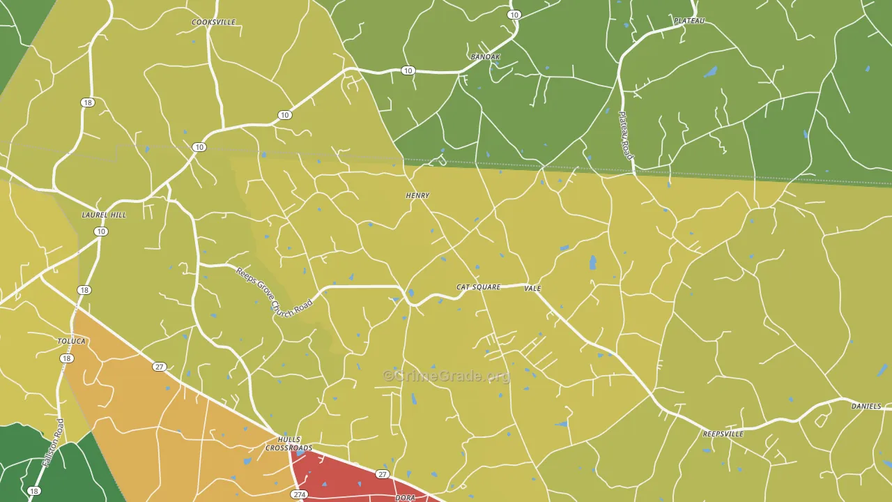 28168, NC Map of Vehicle Theft Rates