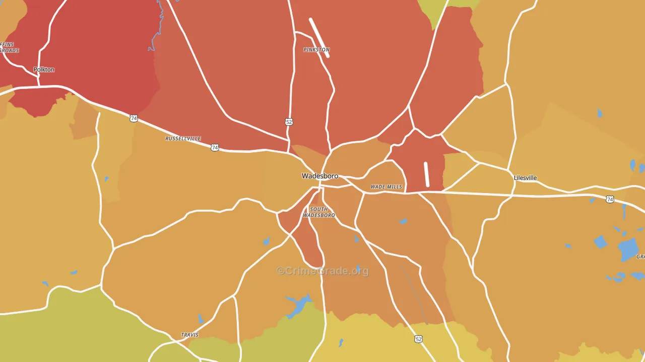 28170, NC Map of Vehicle Theft Rates