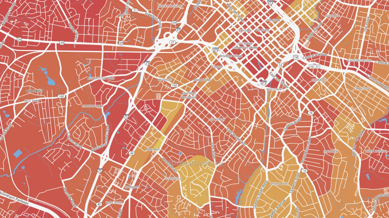 28203, NC Map of Vehicle Theft Rates