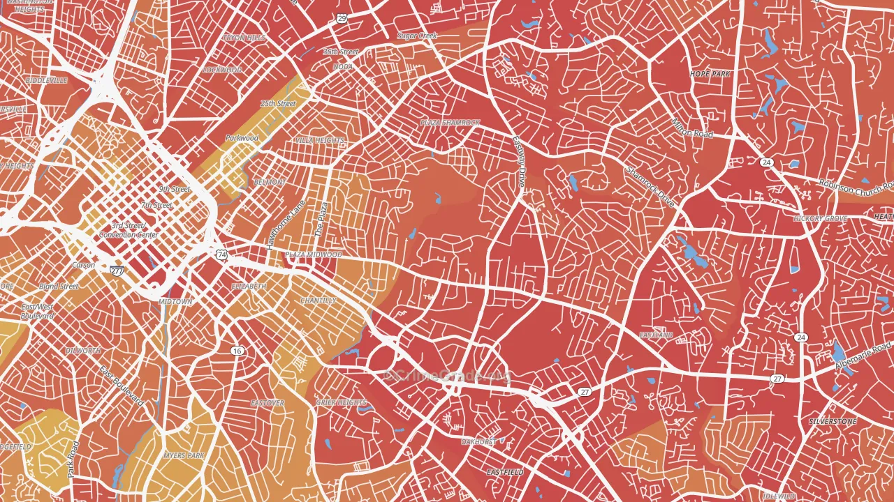 28205, NC Map of Vehicle Theft Rates