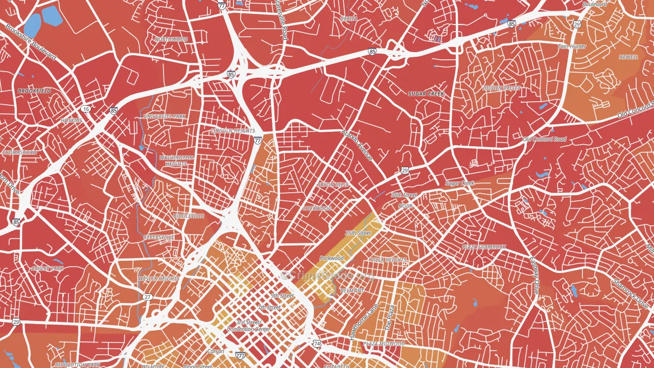 28206, NC Map of Vehicle Theft Rates