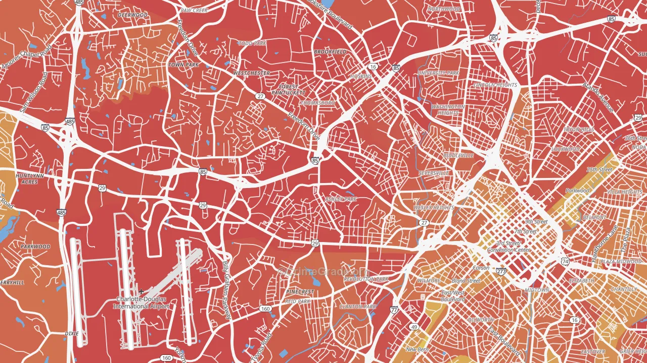 28208, NC Map of Vehicle Theft Rates