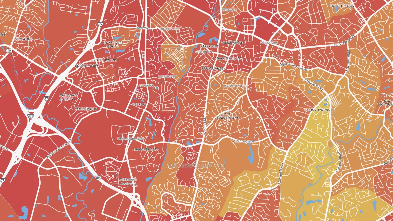 28210, NC Map of Vehicle Theft Rates