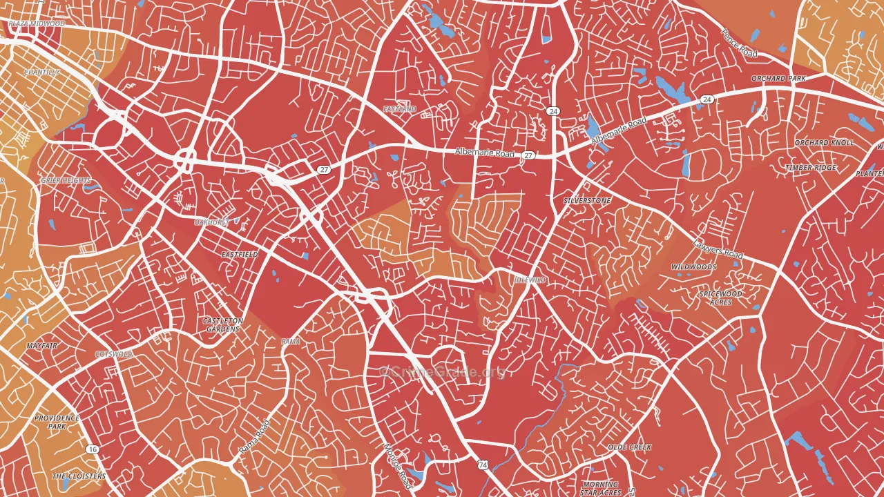 28212, NC Map of Vehicle Theft Rates
