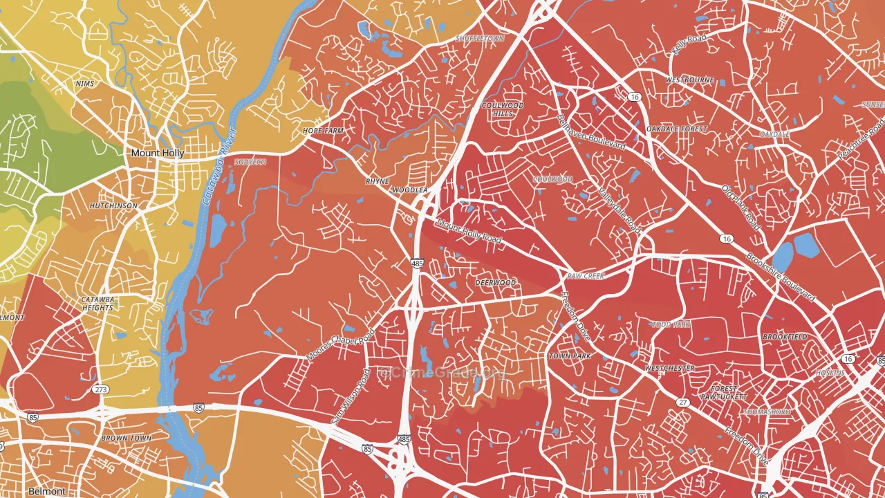 28214, NC Map of Vehicle Theft Rates