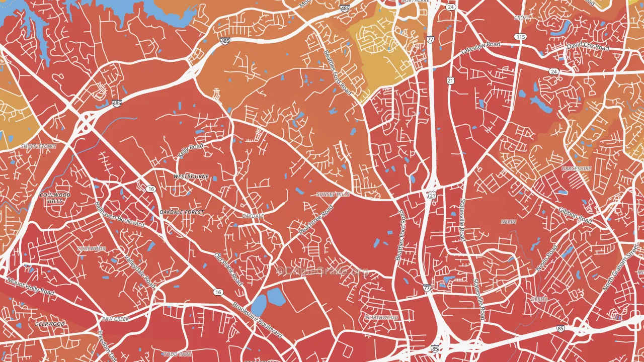 28216, NC Map of Vehicle Theft Rates
