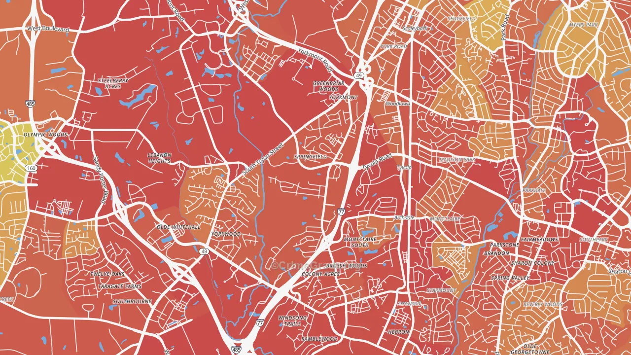 28217, NC Map of Vehicle Theft Rates