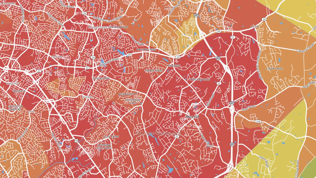 28227, NC Map of Vehicle Theft Rates