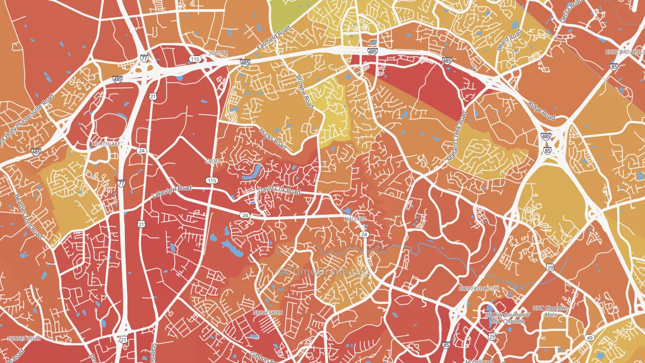 28269, NC Map of Vehicle Theft Rates
