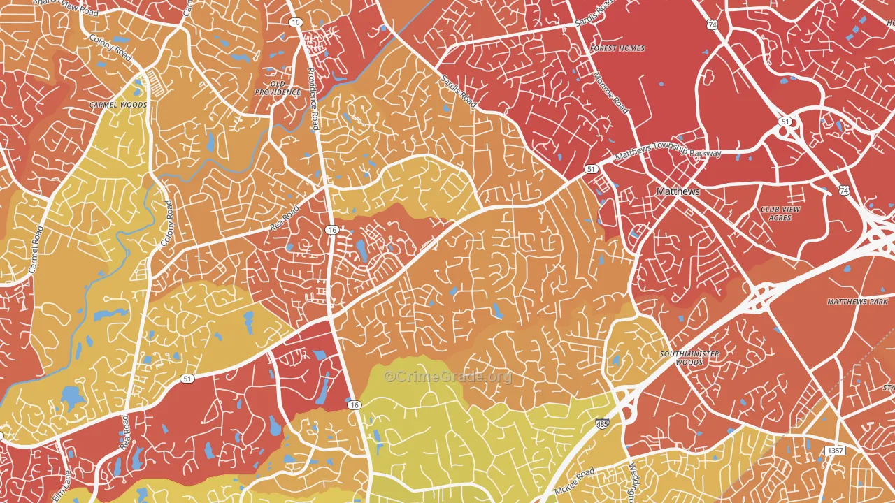28270, NC Map of Vehicle Theft Rates
