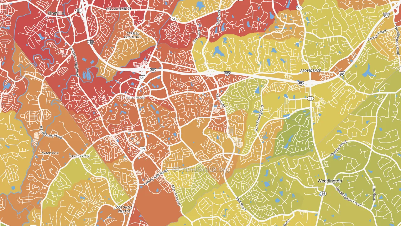 28277, NC Map of Vehicle Theft Rates
