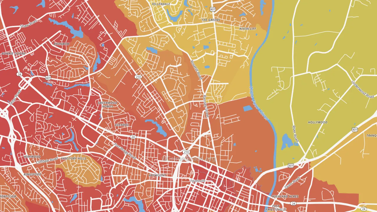 28301, NC Map of Vehicle Theft Rates