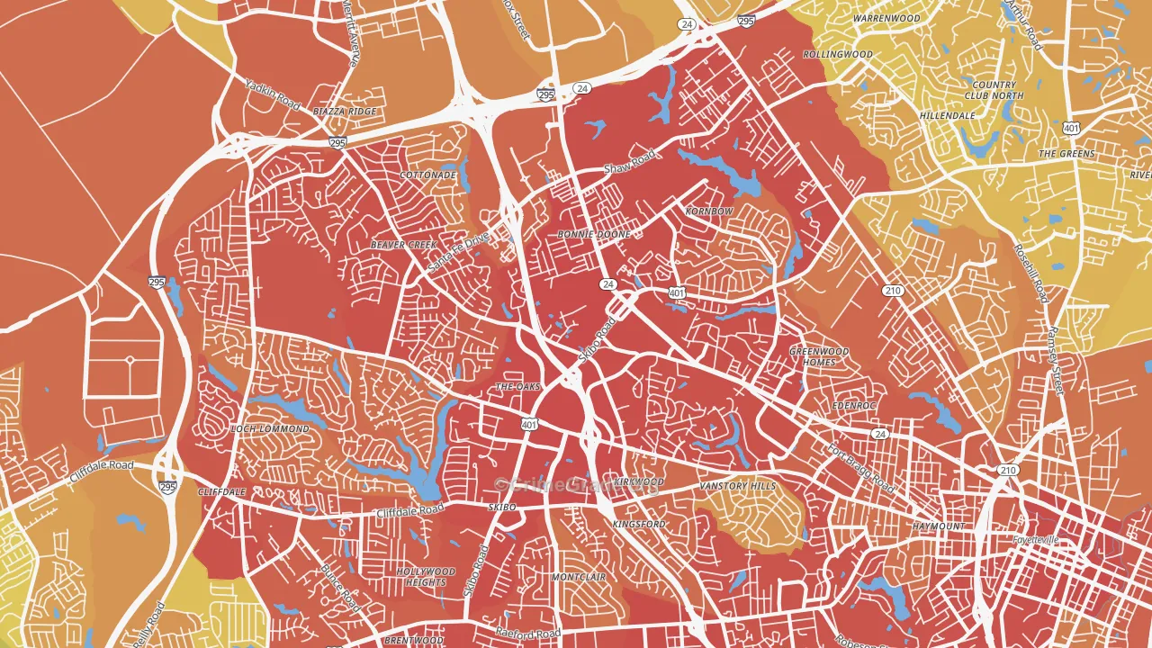 28303, NC Map of Vehicle Theft Rates