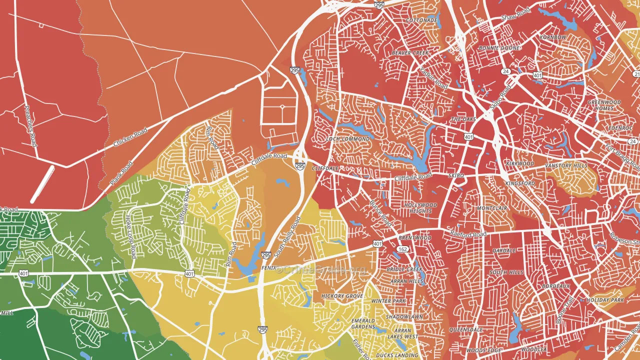 28314, NC Map of Vehicle Theft Rates
