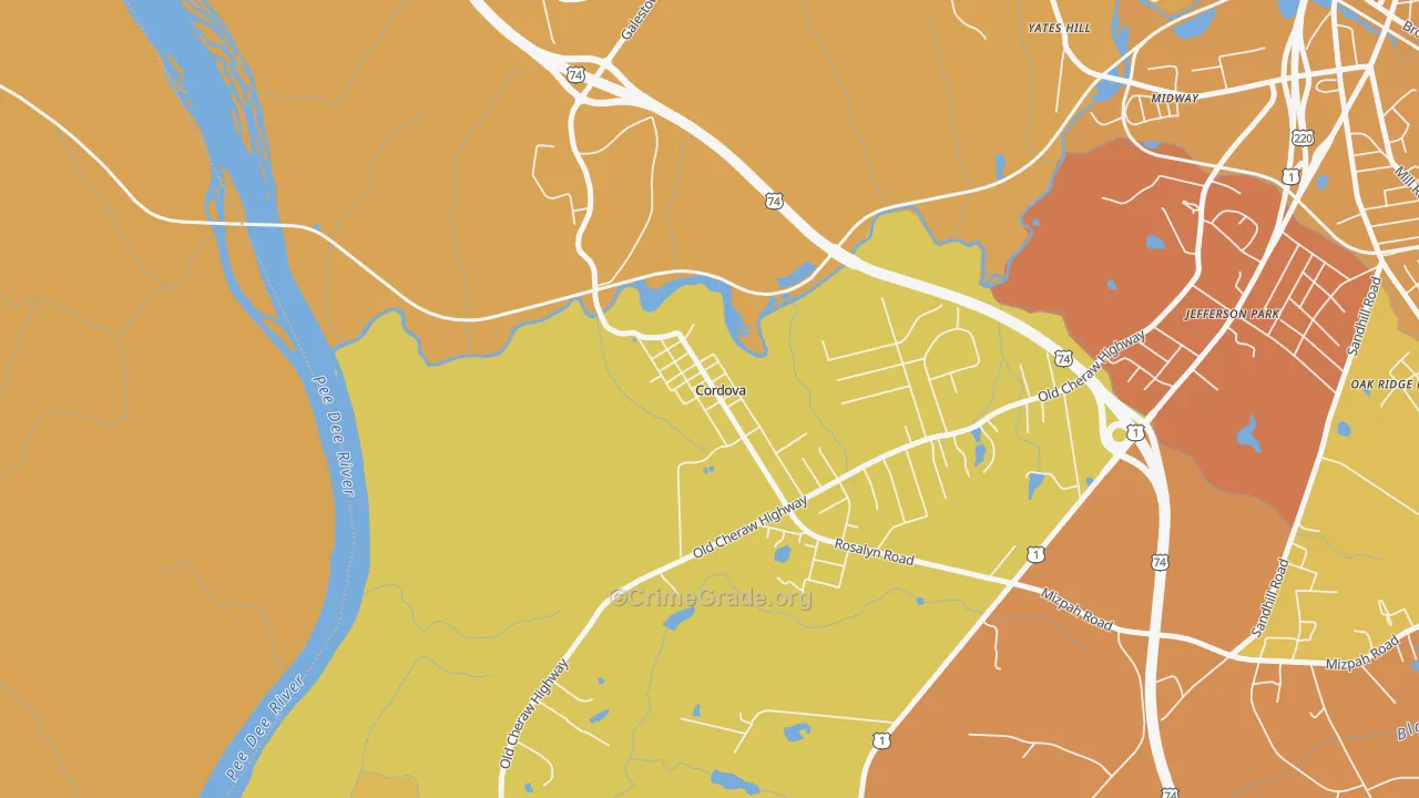 28330, NC Map of Vehicle Theft Rates