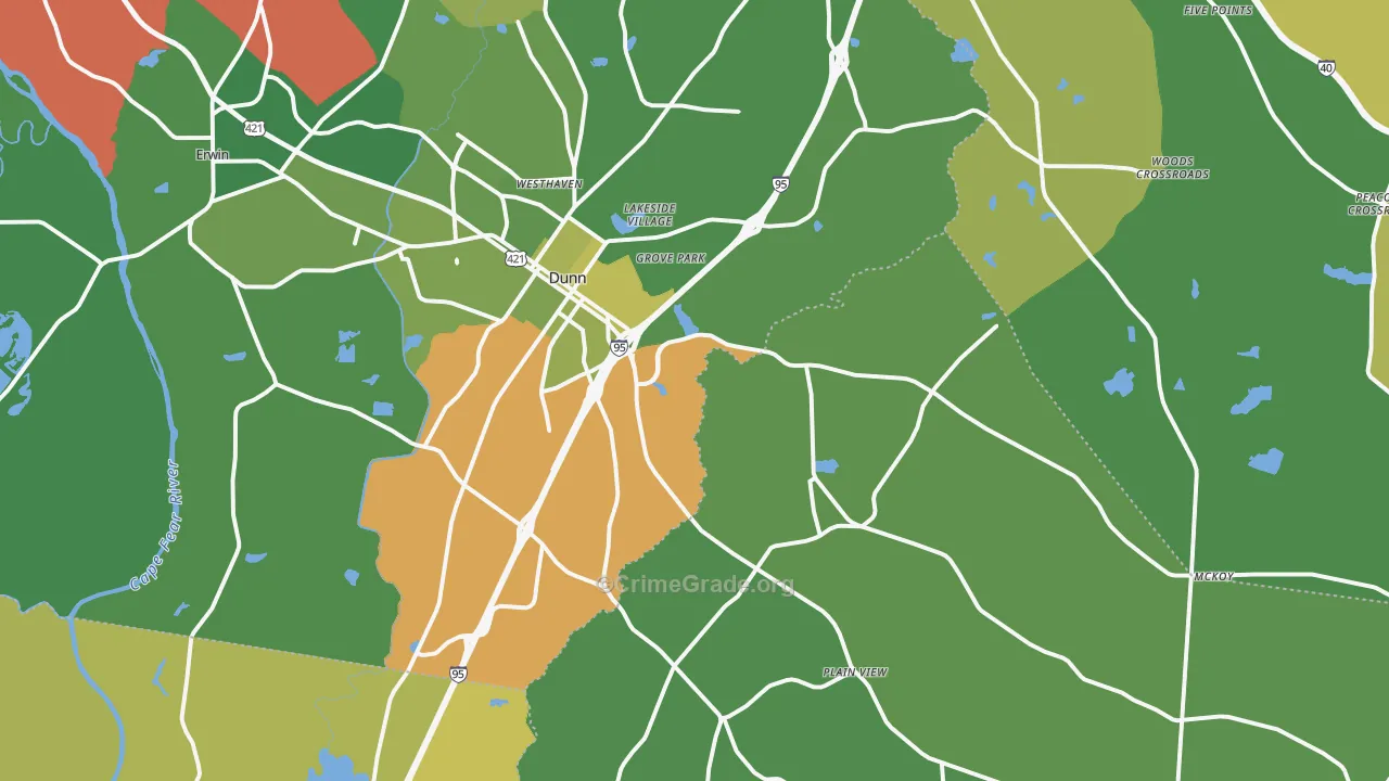 28334, NC Map of Vehicle Theft Rates