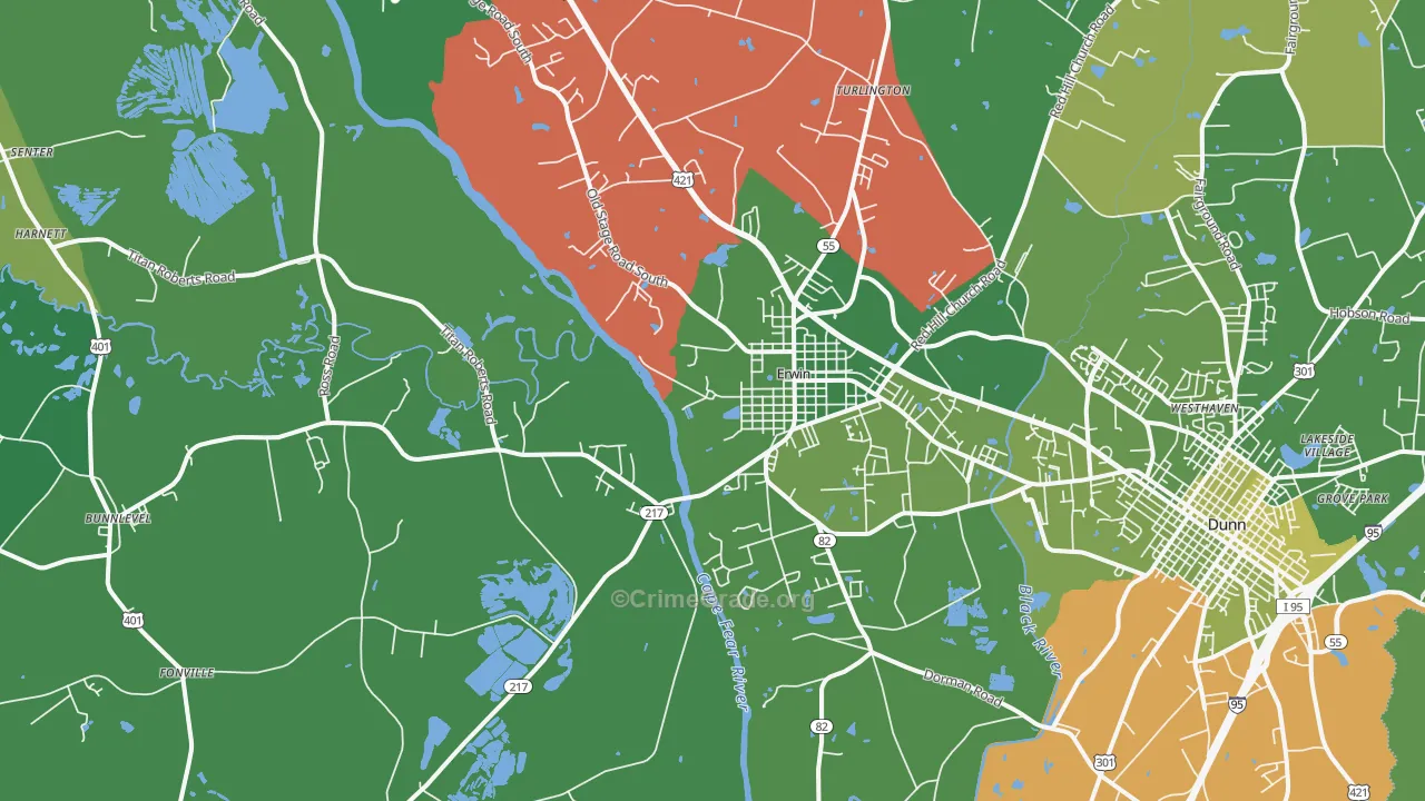 28339, NC Map of Vehicle Theft Rates