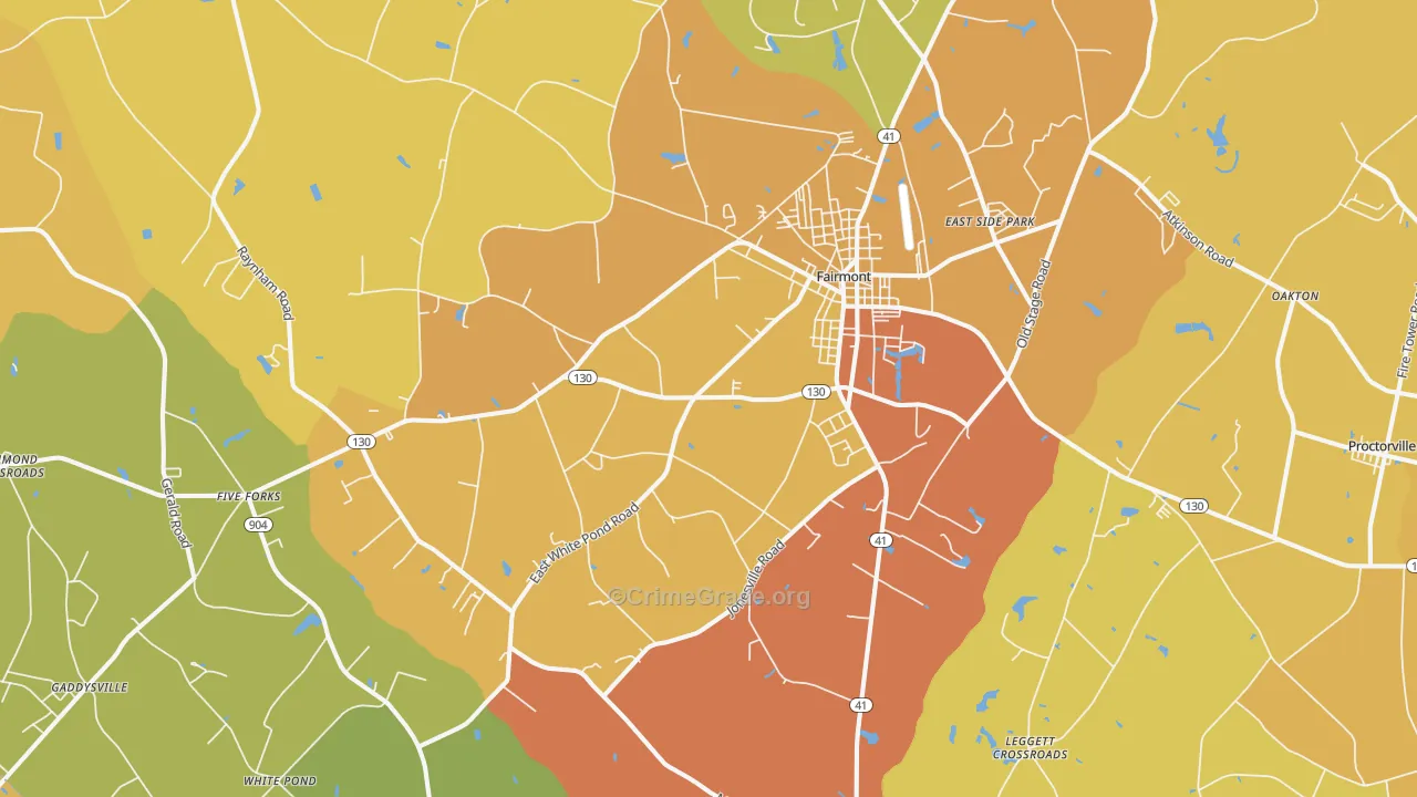 28340, NC Map of Vehicle Theft Rates