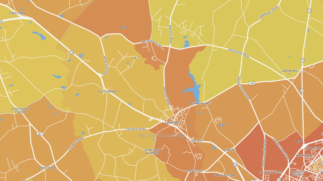 28351, NC Map of Vehicle Theft Rates