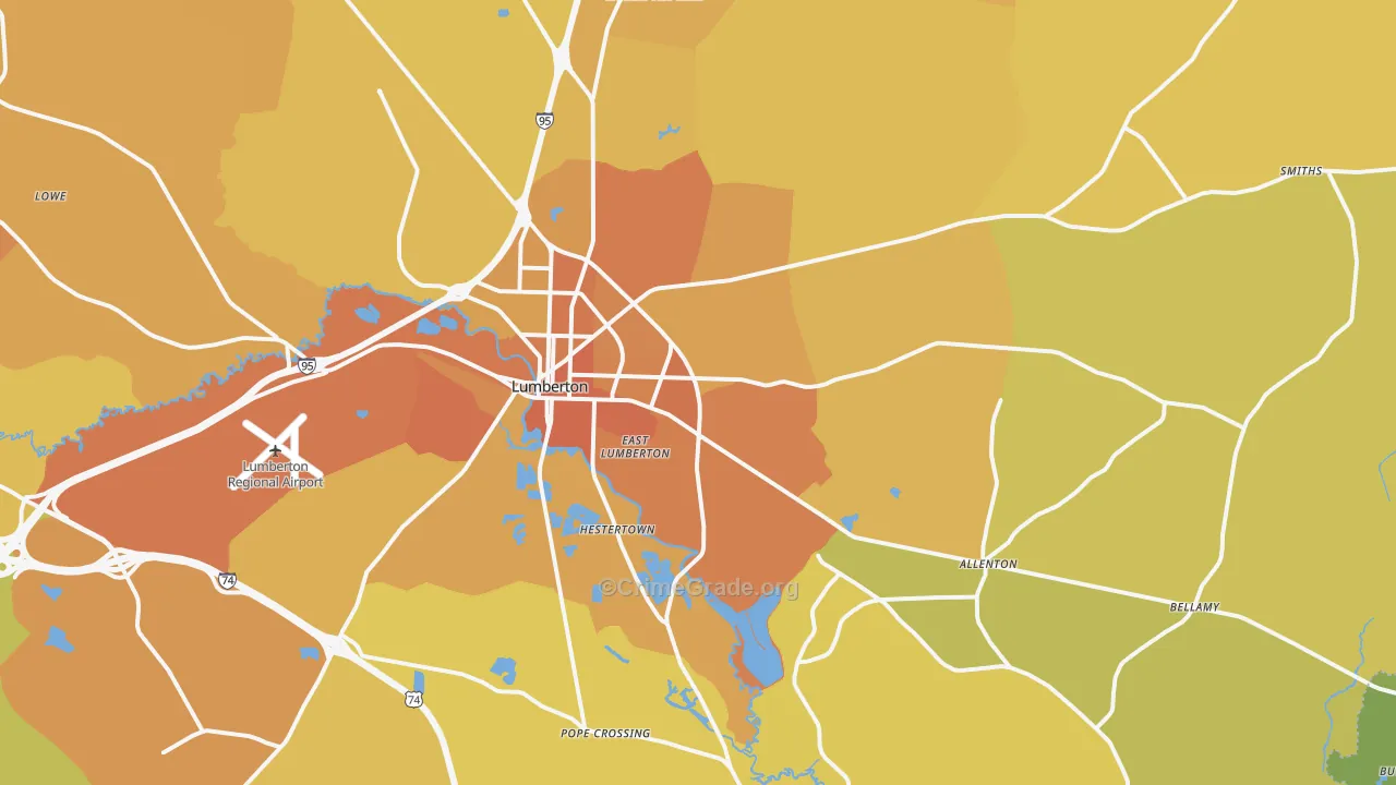28358, NC Map of Vehicle Theft Rates
