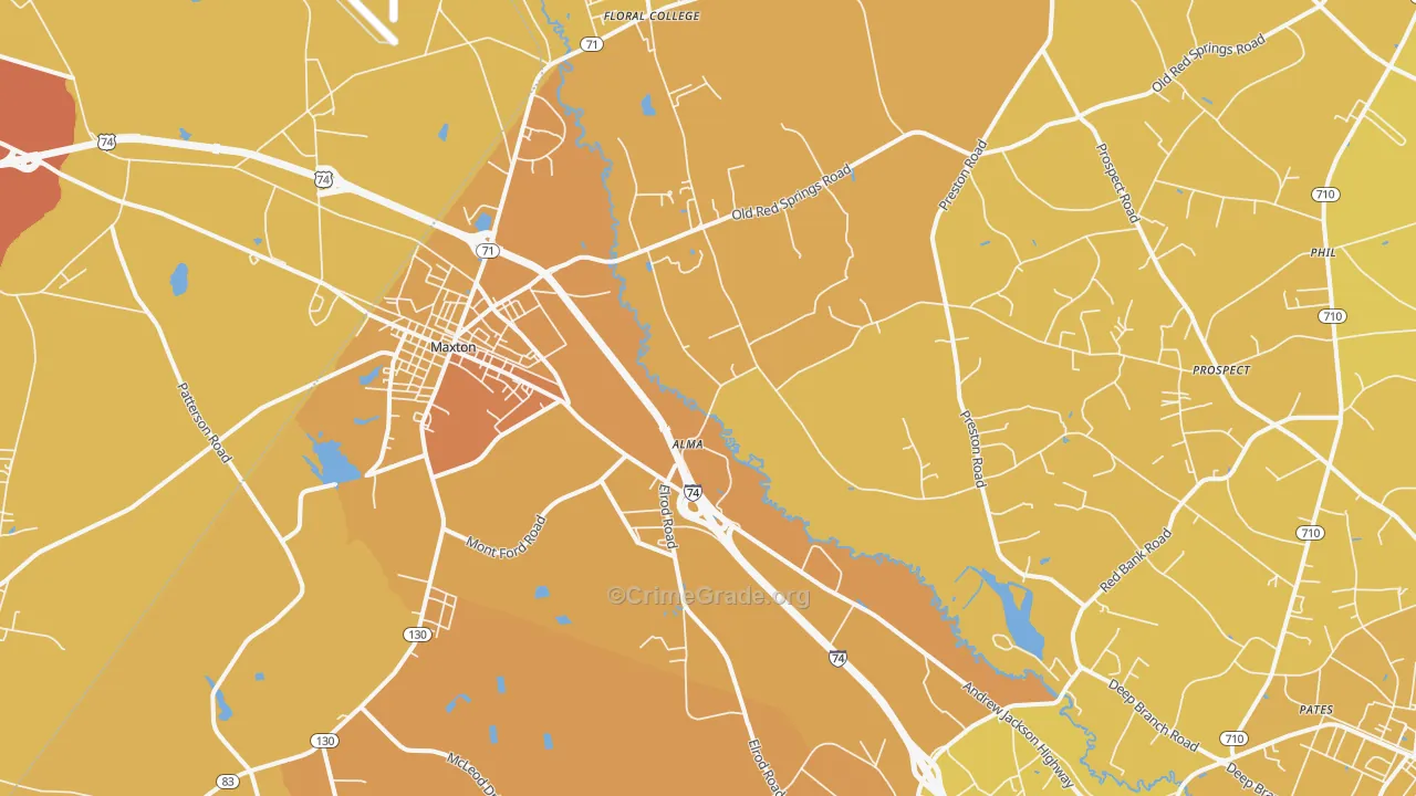 28364, NC Map of Vehicle Theft Rates
