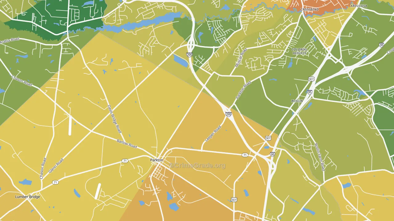 28371, NC Map of Vehicle Theft Rates