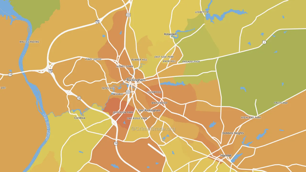 28379, NC Map of Vehicle Theft Rates