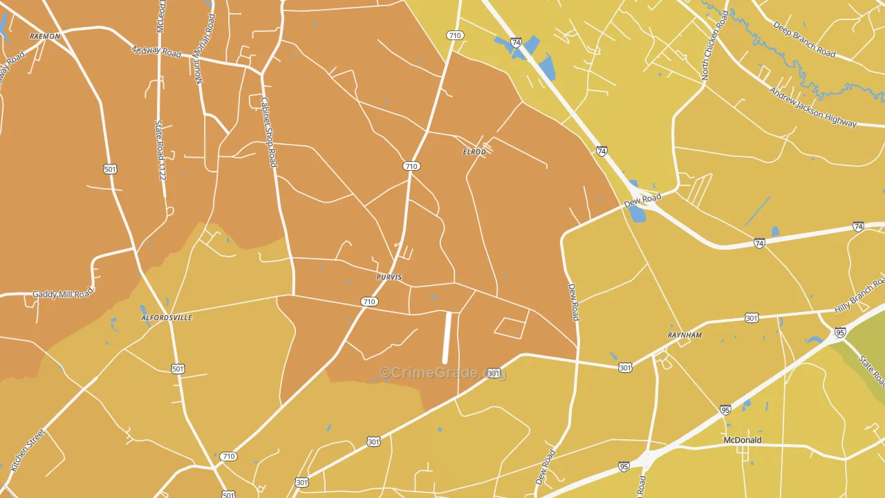 28383, NC Map of Vehicle Theft Rates