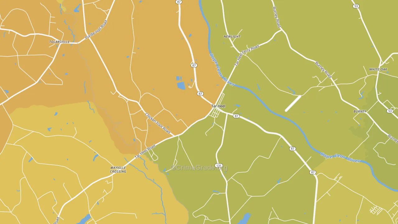 28392, NC Map of Vehicle Theft Rates