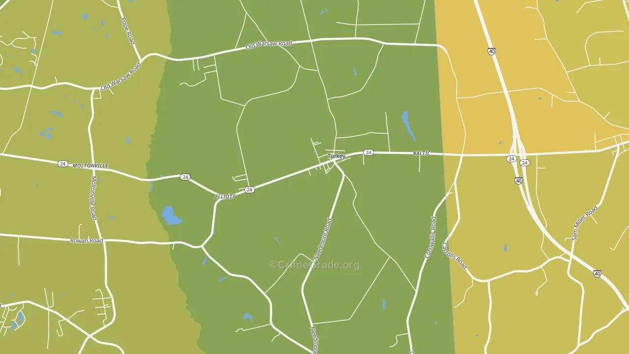 28393, NC Map of Vehicle Theft Rates