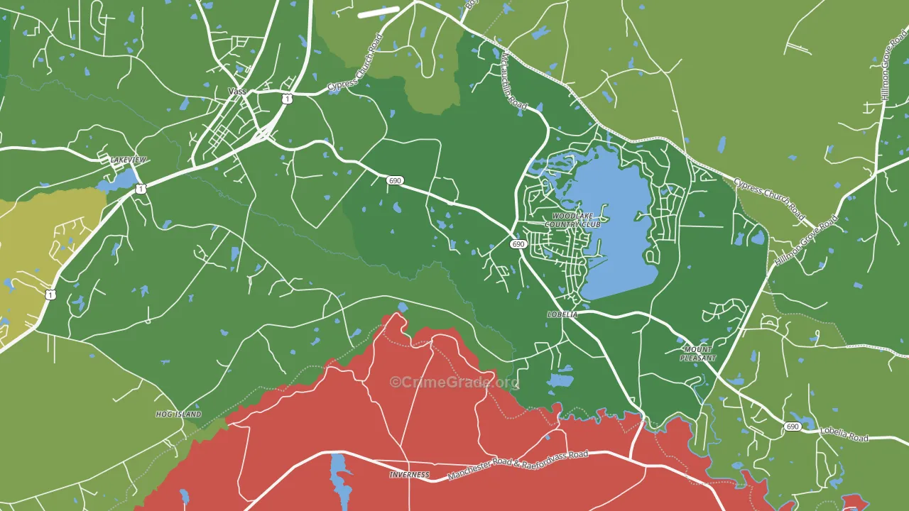 28394, NC Map of Vehicle Theft Rates