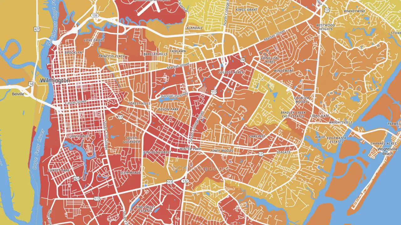 28403, NC Map of Vehicle Theft Rates