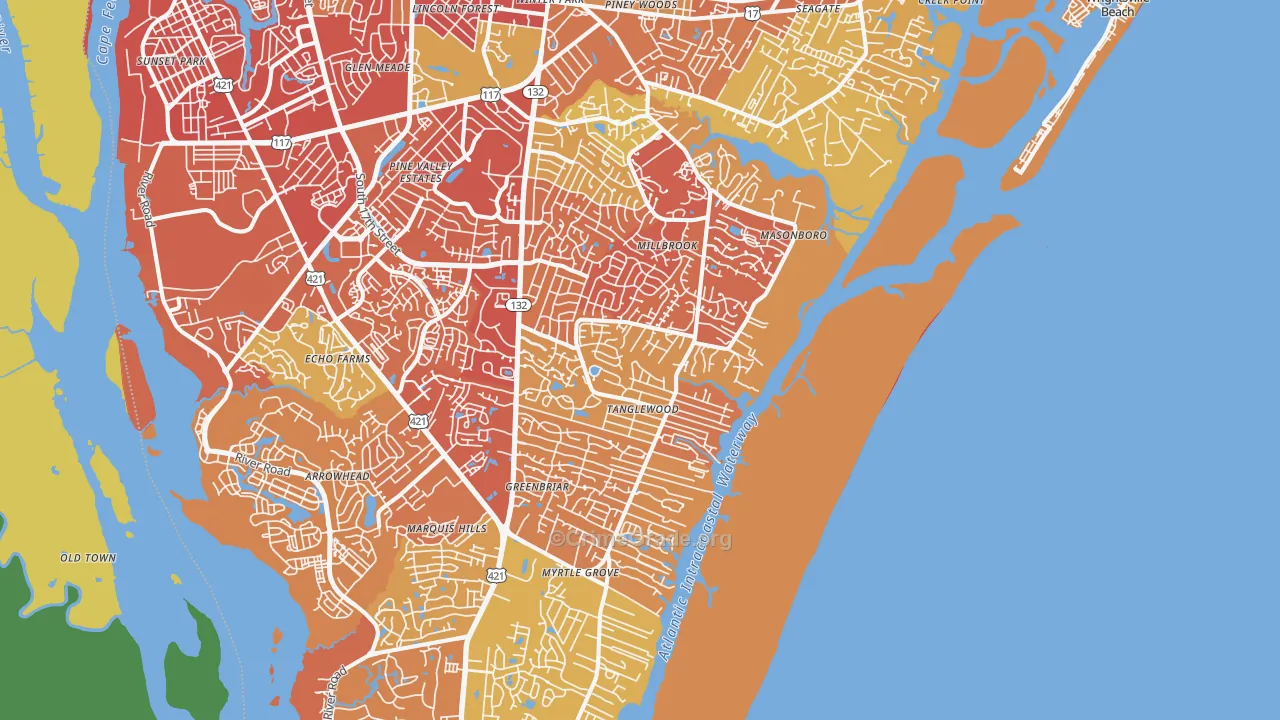 28409, NC Map of Vehicle Theft Rates