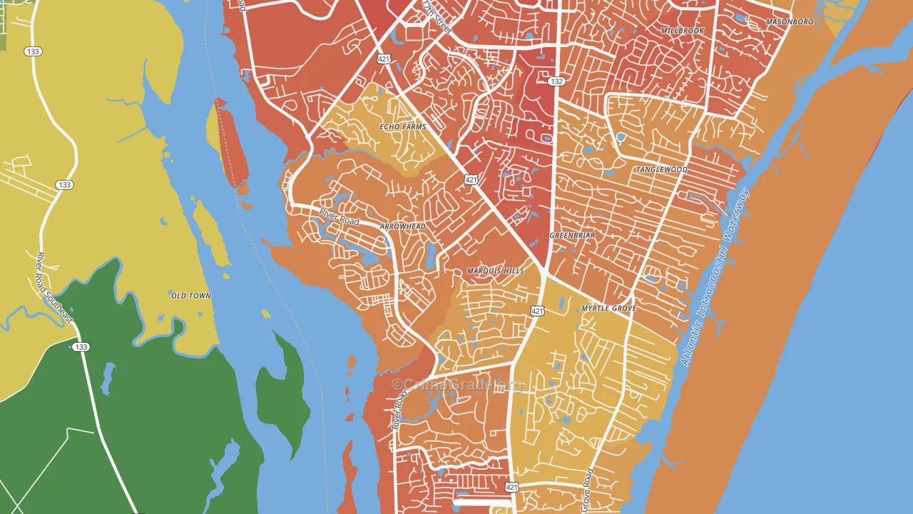 28412, NC Map of Vehicle Theft Rates