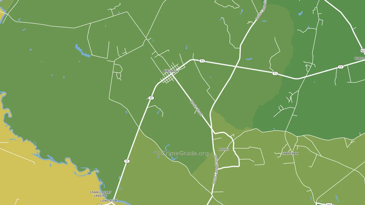 28421, NC Map of Vehicle Theft Rates