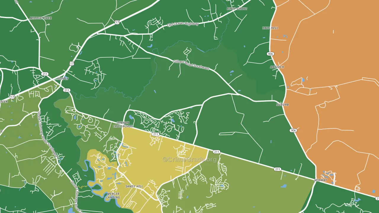 28422, NC Map of Vehicle Theft Rates
