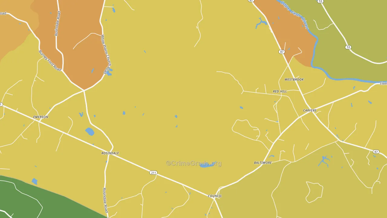 28434, NC Map of Vehicle Theft Rates