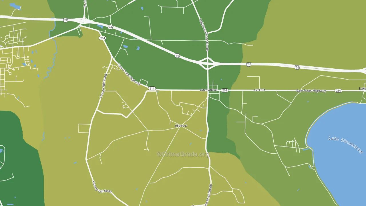 28442, NC Map of Vehicle Theft Rates