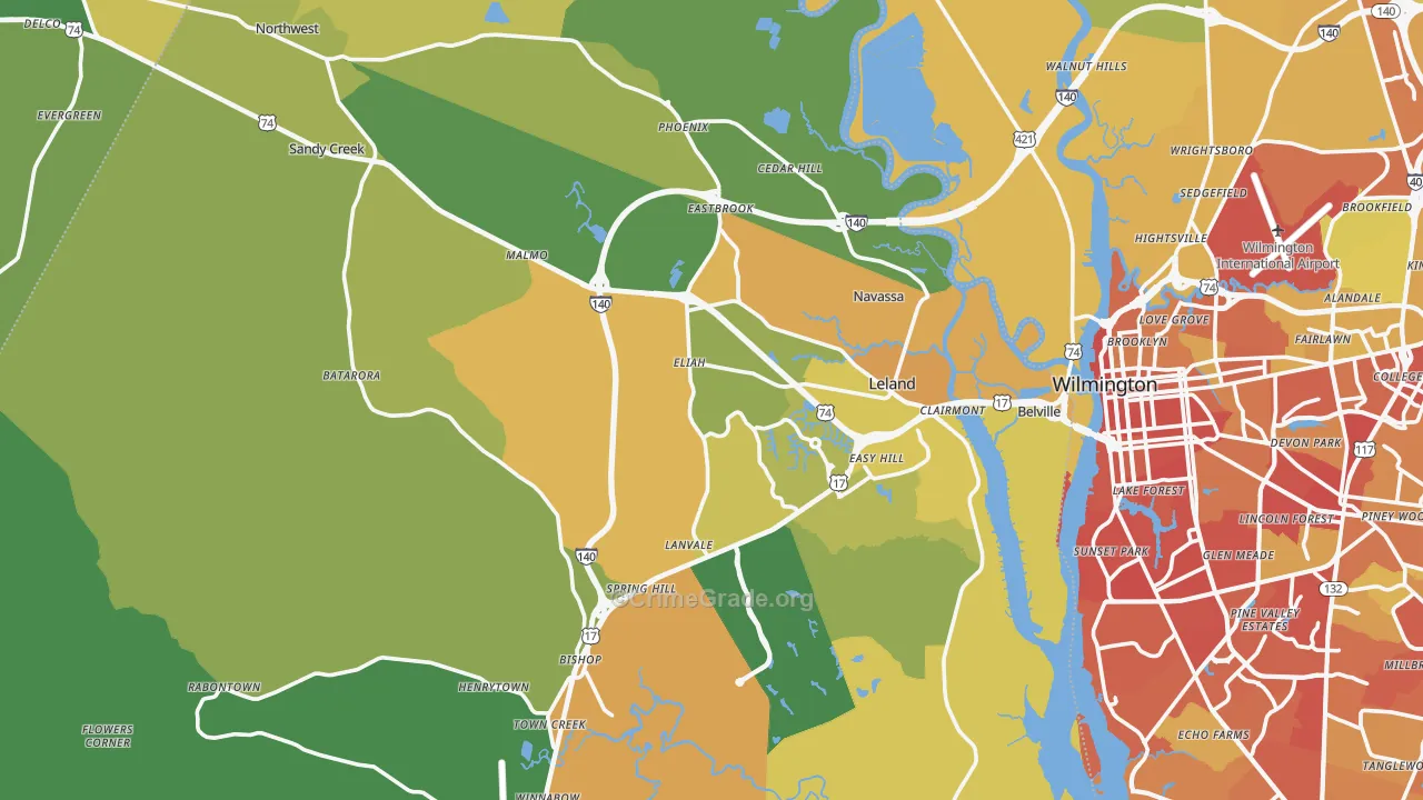 28451, NC Map of Vehicle Theft Rates