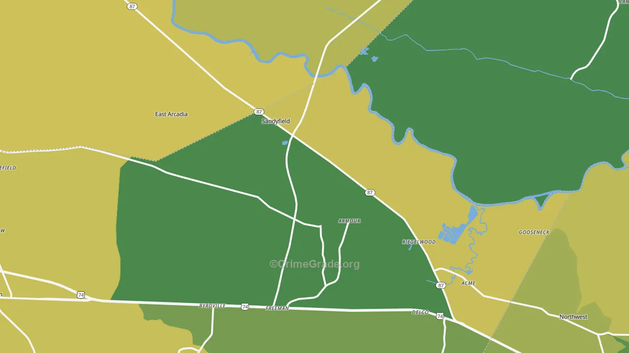 28456, NC Map of Vehicle Theft Rates