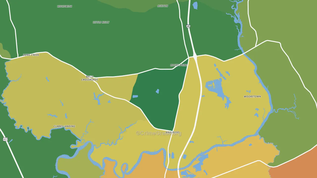 28457, NC Map of Vehicle Theft Rates