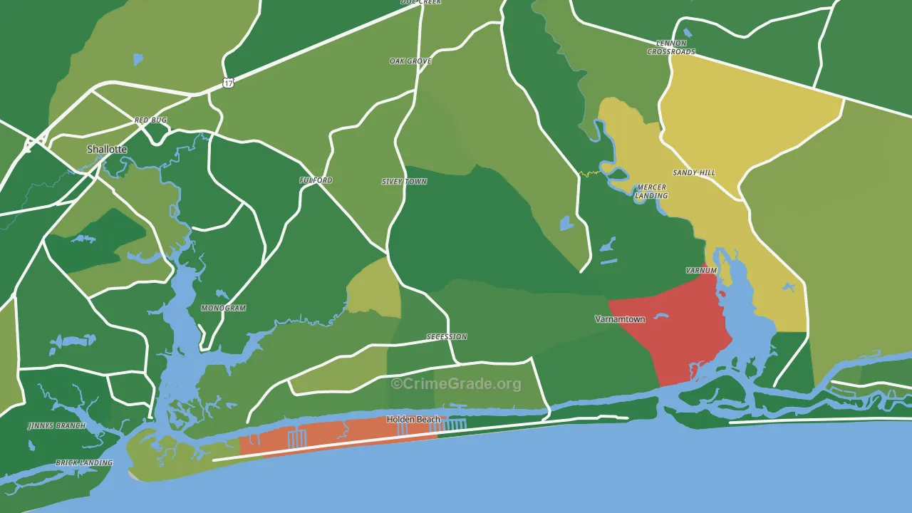 28462, NC Map of Vehicle Theft Rates