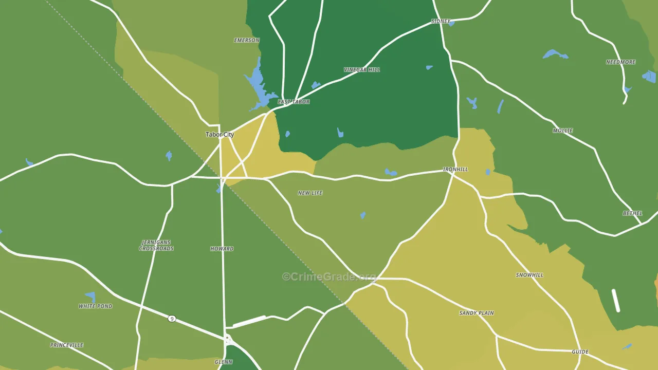 28463, NC Map of Vehicle Theft Rates