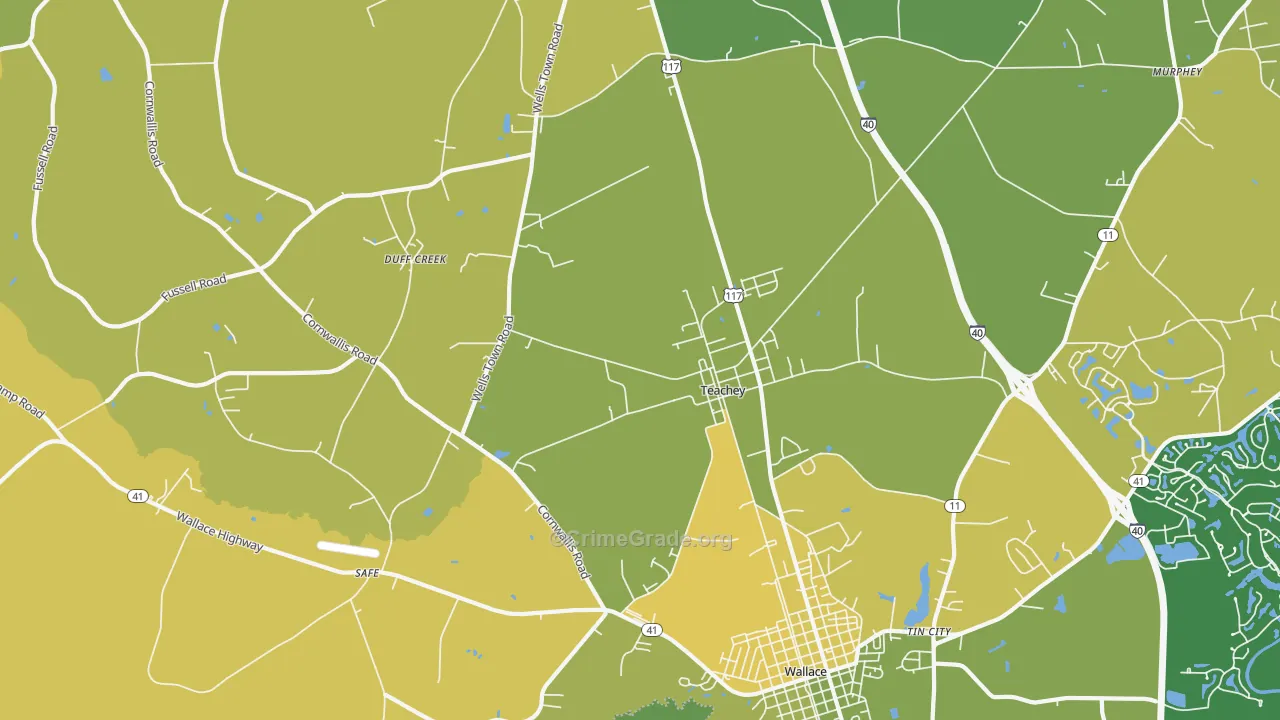 28464, NC Map of Vehicle Theft Rates