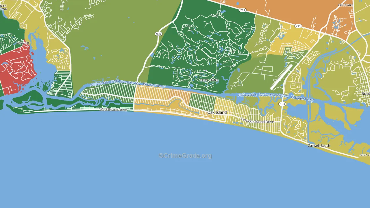 28465, NC Map of Vehicle Theft Rates