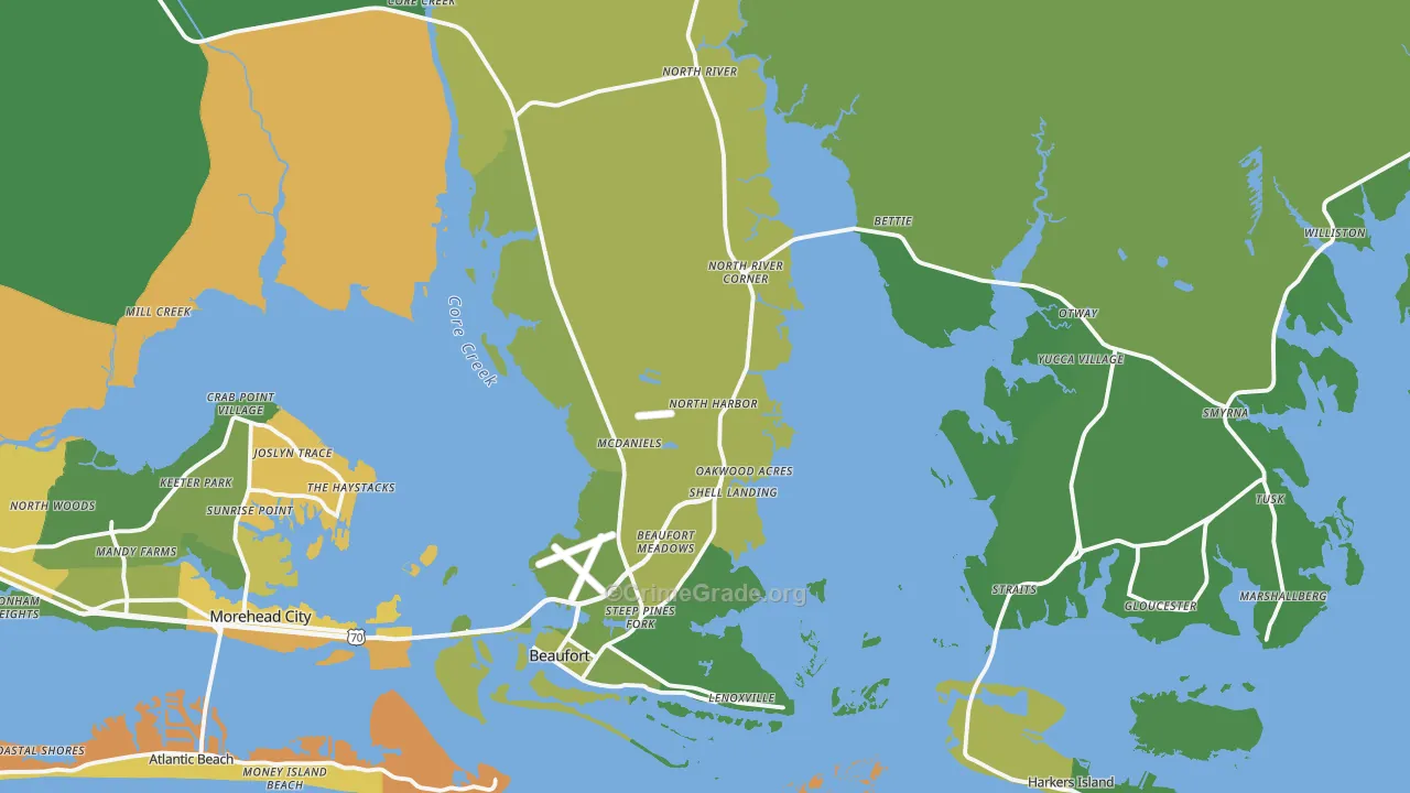 28516, NC Map of Vehicle Theft Rates